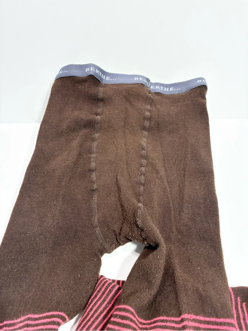Berthe France Bird Sun Stripe Pattern Knit Tights Brown Multi Size 3/4 (M/L)